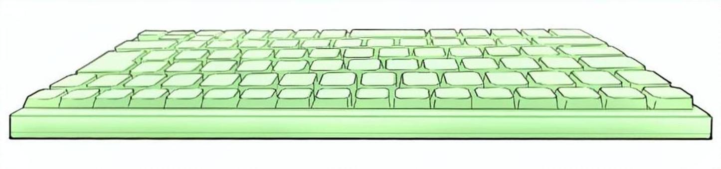Illustration, teclado, ordenador personal, sin hilos, 