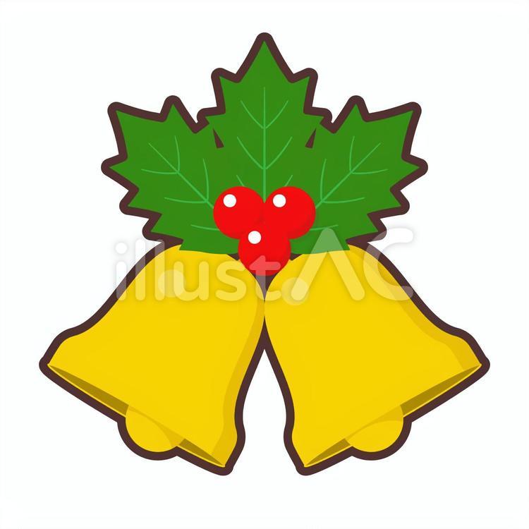 クリスマスベル ワンポイントイラストBイラスト - No: 2301171｜無料