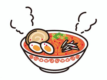激辛ラーメン ラーメン,麺,麺類,激辛,坦々麺,唐辛子,辛い,赤,もやし,チャーシューのイラスト素材
