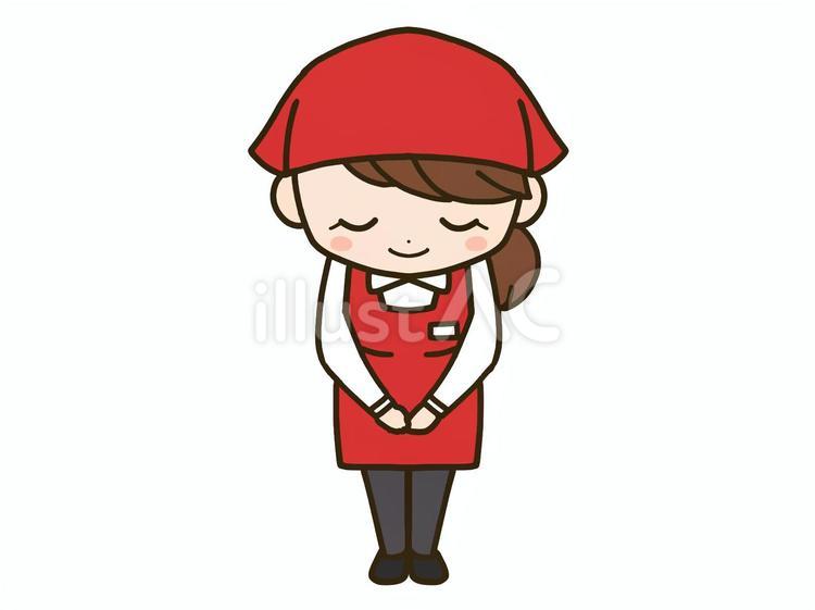 お辞儀をする女性店員 お辞儀,女性,店員のイラスト素材
