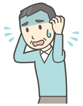  ニット中年男性-511-バスト びっくり,おじさん,男性,中年,お父さん,パパ,シニア,ミドルエイジ,人物,かわいいのイラスト素材