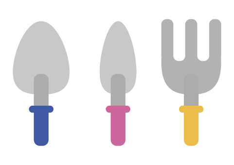 Illustration, shovel, rake, sandbox, 