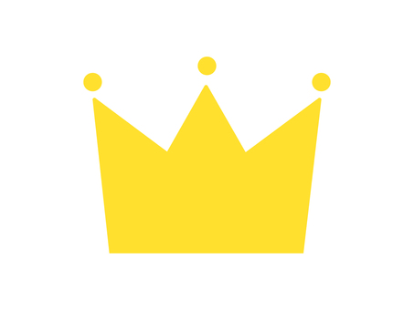 黄色い王冠アイコン 王冠,クラウン,アイコン,透過,黄色,ゴールド風,マーク,シンボル,ランキング,1位のイラスト素材