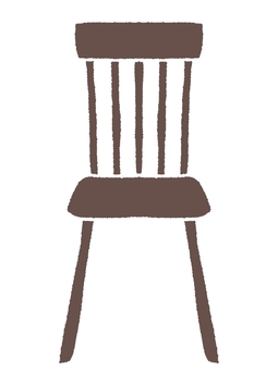 焦げ茶色の椅子 椅子,家具,木製,かわいい,おしゃれ,挿し絵,ワンポイント,アクセント,ゆるふわ,ほっこりのイラスト素材
