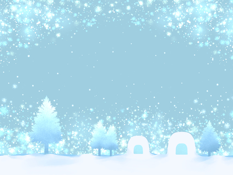 冬の便り 雪国のかまくらイラスト【7】 冬,雪国,かまくら,12月,1月,2月,雪祭り,お正月,雪,東北のイラスト素材