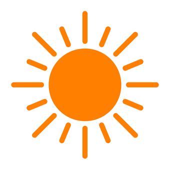 お天気アイコン　オレンジ色 晴れ 晴れ,天気,太陽,天気予報,予報,気象,ウェザー,マーク,アイコン,ベクターのイラスト素材
