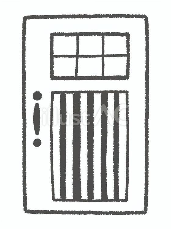 ドア・扉（線画） ドア,扉,ドアノブのイラスト素材