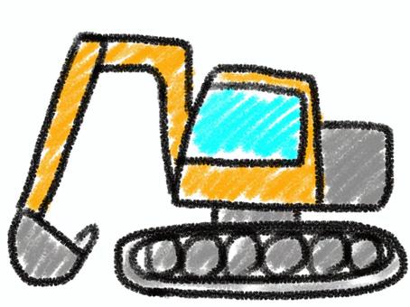 Illustration, shovel car, construction site, restoration work, 