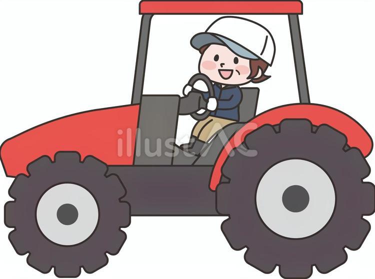 トラクターに乗る農家のシニア女性 トラクター,農業,農家のイラスト素材