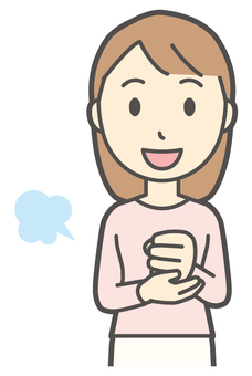  ロングヘア女性-090-バスト 納得,女性,女の子,人物,かわいい,理解,思いつく,アイデア,閃き,発見のイラスト素材