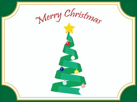 リボンツリーのクリスマスフレーム/緑 リボンツリーのクリスマスフレーム/緑 フレーム,螺旋,リボン,アイコン,ベクター,螺旋型,スパイラルツリー,リボンツリー,クリスマスツリー,xmaxのイラスト素材