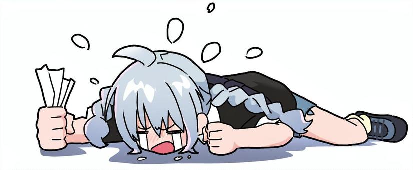 Illustration, moe karakter, a cah wadon, cute, 