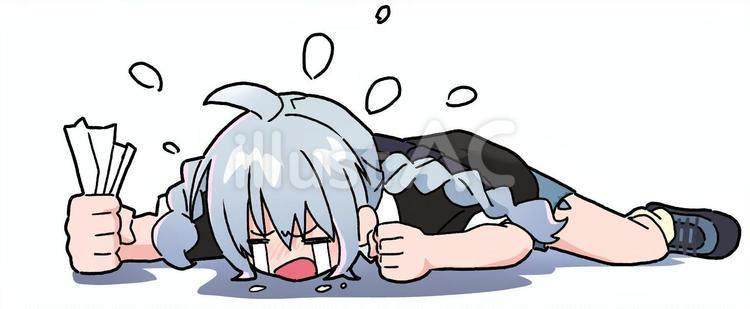 伏して泣く 萌えキャラ,女の子,かわいいのイラスト素材