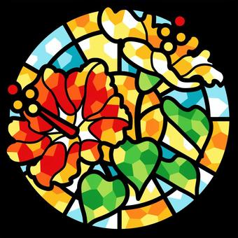 Illustration, hibiscus, fleurs, usine, 