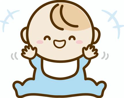 笑顔の赤ちゃん03 赤ちゃん,人物,かわいい,笑顔,笑う,喜ぶ,嬉しい,乳児,イラスト,素材のイラスト素材