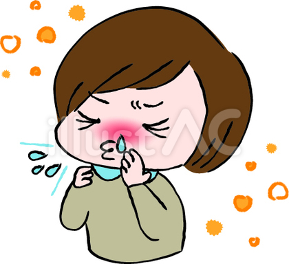 花粉症でくしゃみをする女の子