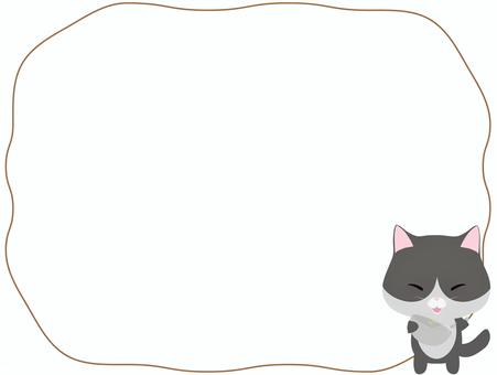 Illustration, lather, cat, frame, 