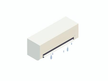 エアコンの水漏れ 電化製品,機械,エアコン,冷房,水漏れ,トラブル,家電,アイソメ,おしゃれ,水のイラスト素材