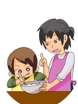 親子活動 親子,活動,料理,子供,大人,カラーのイラスト素材