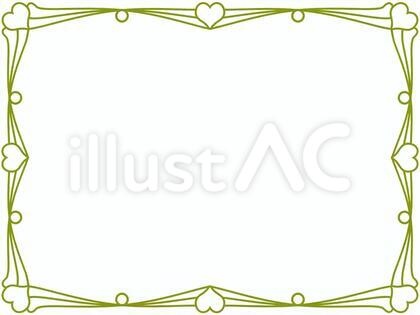 ハートフレームシンプル飾り枠素材イラスト