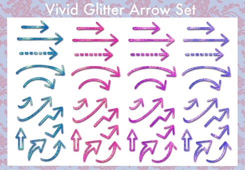 ビビッド手描き矢印セット 矢印,手書き,ビビッド,カラフル,強調,イラスト,セット,素材,記号,ポップのイラスト素材