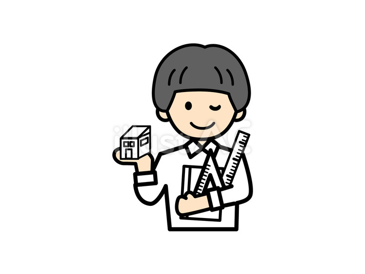 設計士のイラスト（上半身） 人物,人,建設のイラスト素材
