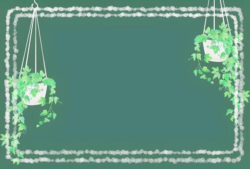 アイビーのハンギングポットとフレーム アイビー,鉢,カバー,ハンギング,ポット,フレーム,枠,シームレス,デザイン,デコレーションのイラスト素材