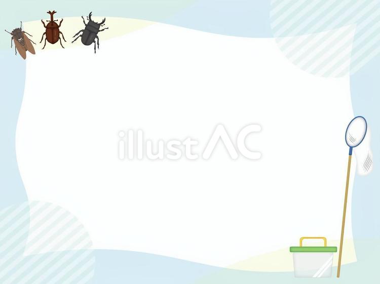 夏休みのフレーム11 夏休み,昆虫,採集のイラスト素材