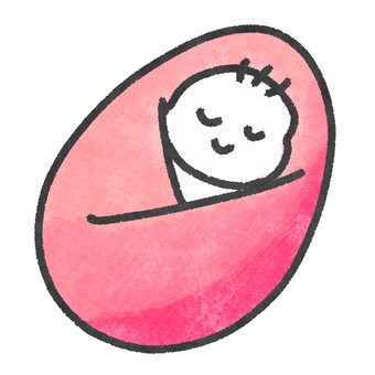 おくるみのすやすや赤ちゃんイラスト 赤ちゃん,新生児,子ども,育児,眠る,睡眠,すやすや,かわいい,おくるみ,子育てのイラスト素材