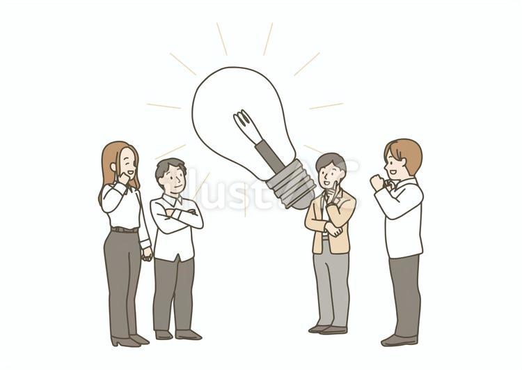 アイデアを発見するビジネスチーム ビジネス,アイデア,発見のイラスト素材