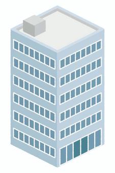 アイソメ図・ビル 仕事,アイソメ図,アイソメトリック,鳥瞰図,俯瞰図,俯瞰,職場,建物,ビル,オフィスビルのイラスト素材