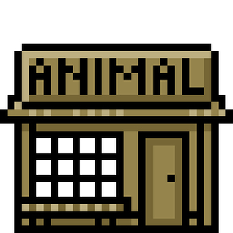 動物小屋（ドット絵） 動物小屋,小屋,ドット,絵,ゲーム,ピクセルアート,レトロ,rpg,ロープレ,ロールプレイングのイラスト素材