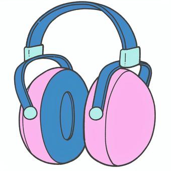 防音イヤーマフの手描きイラスト2 イヤーマフ,発達障害,防音,聴覚過敏,騒音,聴覚,音,生活音,うるさい,ストレスのイラスト素材