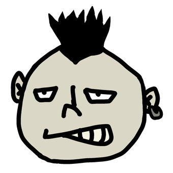Illustration, male, mohawk, punk, 