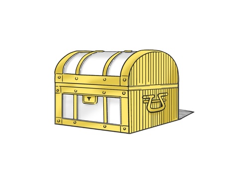 財宝が入っていそうな鍵付きの宝箱 道具,宝箱,宝物,アイテム,財宝,錠,手描き,鍵穴,お洒落,古いのイラスト素材