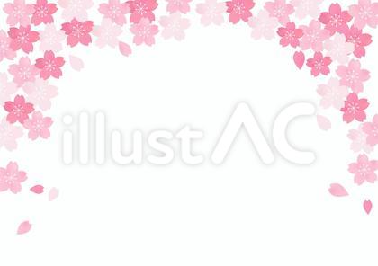 桜の花が美しい春の桜フレーム背景8