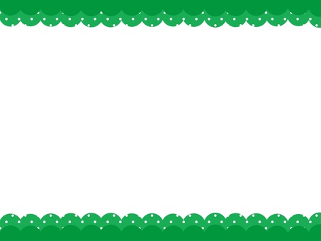 ふわふわ・上下ラインフレーム・緑 背景,フレーム,飾り枠,囲み枠,装飾,見出し,タイトル,上下,枠,緑のイラスト素材