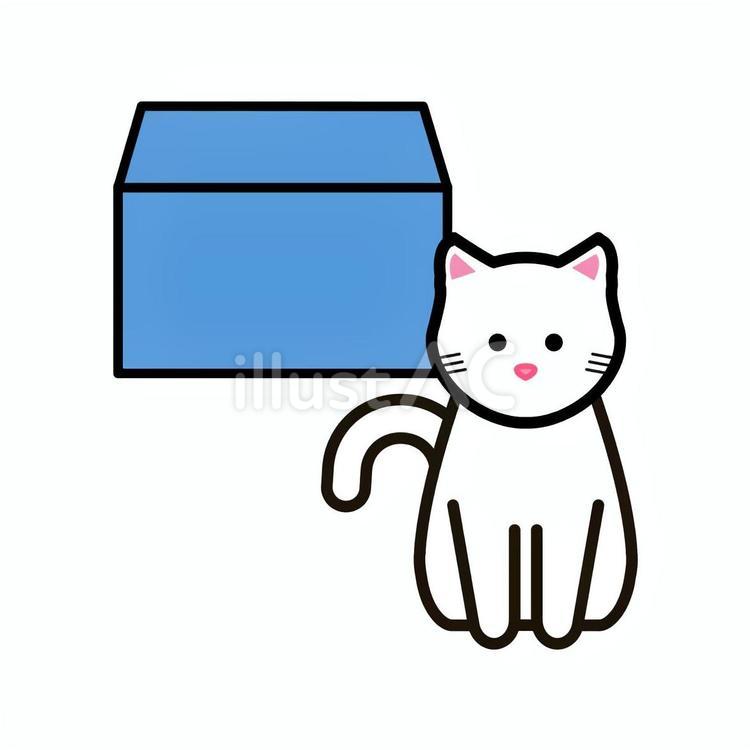 近くの位置 位置,箱,猫のイラスト素材