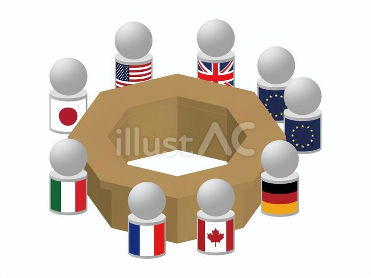 G7会議イメージ g7,先進国,会議のイラスト素材