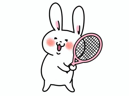 Illustration, rabbit, tennis, rigid tennis, 