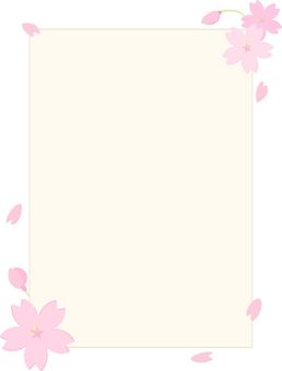 A cute frame with falling spring cherry blossoms, , JPG, PNG and AI