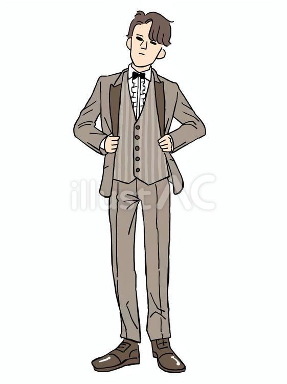 タキシードの男性 タキシード,スーツ,パーティーのイラスト素材