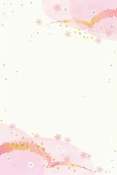 ハガキサイズの美しい桜のフレーム背景2 ハガキサイズの美しい桜のフレーム背景2 桜,春,バナーのイラスト素材