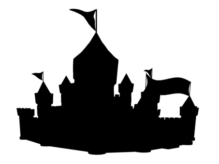 Castle silhouette, city, building, building, JPG