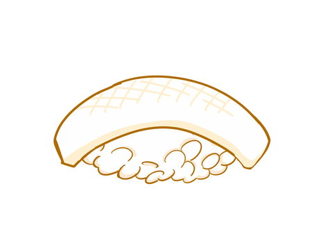 イカのお寿司 単品 イカ,寿司,食べ物,単品,手描きのイラスト素材