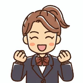 An excited smiling female student, JPG and PNG An excited smiling female student, , JPG and PNG
