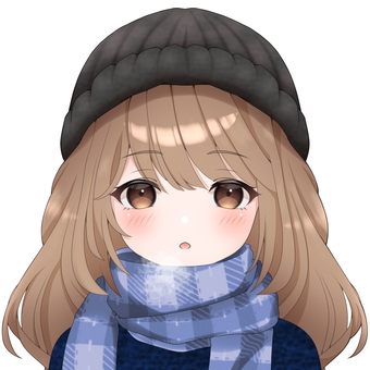 ニット帽とマフラーの女の子黒 コスプレ,女子,女の子,美少女,萌え,アイコン,かわいい,萌え系,キャラ,手描きのイラスト素材