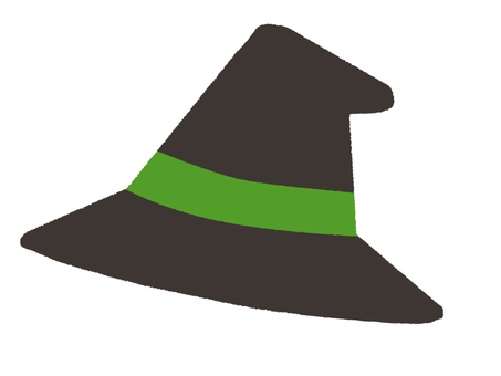 【ハロウィン】シンプルな魔女の帽子【緑】 ハロウィン,緑,帽子,ハット,魔女の帽子,仮装,１０月,秋,魔女のイラスト素材