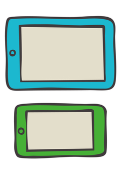 DI_C11_すまほとたぶれっと 手描き,タブレット,スマートフォン,画面,デジタル機器,ガジェットのイラスト素材