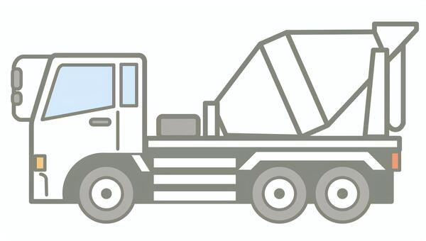 働く車　ミキサー車のアイコン 働く車,トラック,ミキサー車,生コン,セメント,運搬,建設機械,工事現場,コンクリート,アイコンのイラスト素材